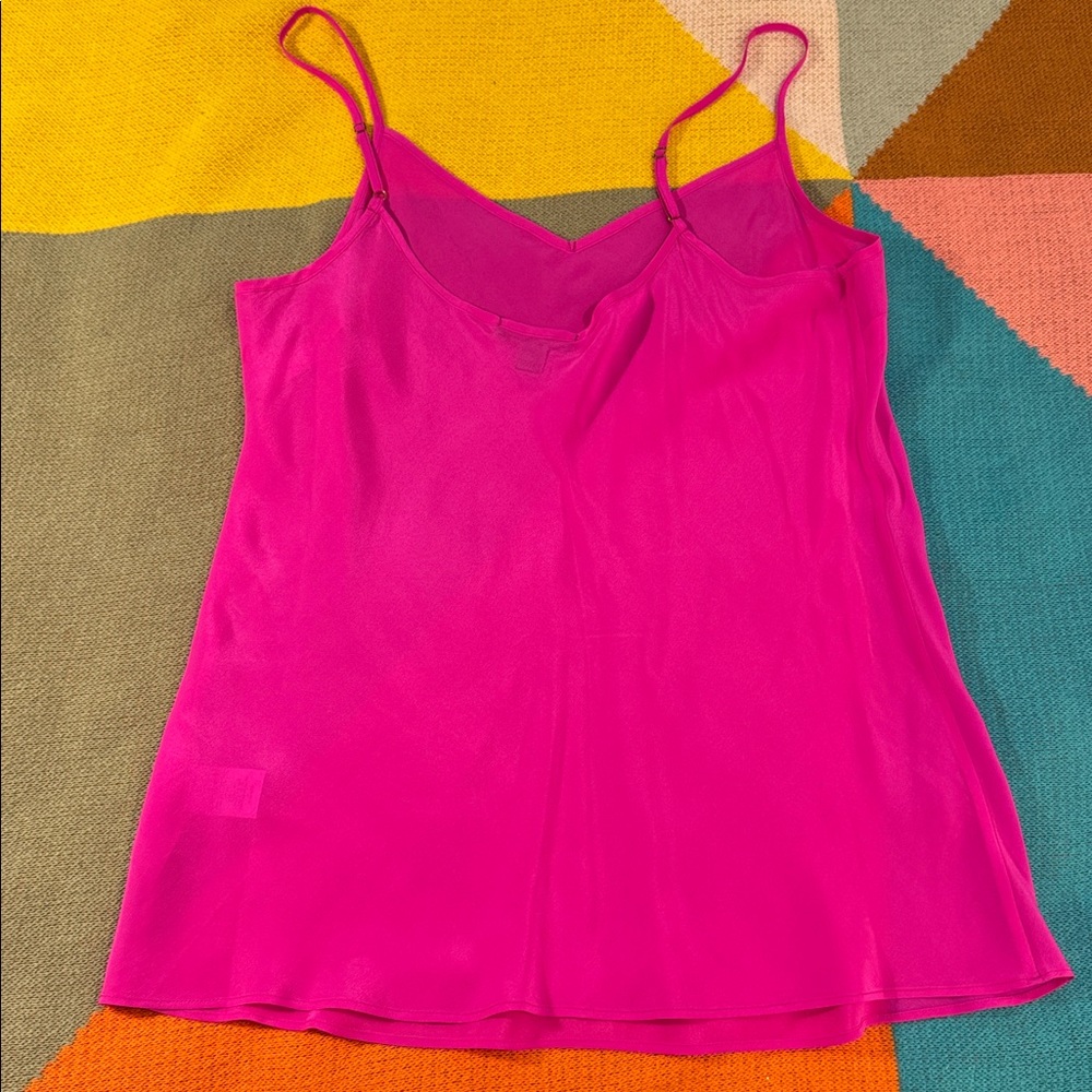 J.Crew 100% Silk Fuchsia Pink Camisole Tank Top Size Small Washable Feminine EUC - Picture 8 of 11